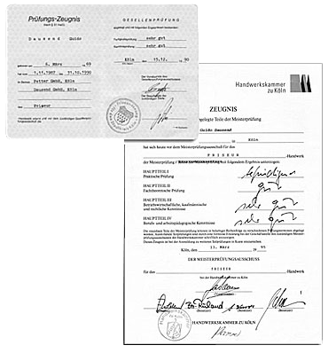 Pr&uuml;fungs-Zeugnis von Guido Dausend